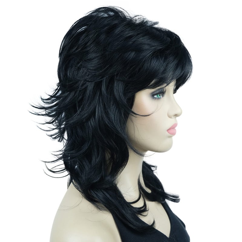 Lydell Long Soft Shaggy Layered Black Wig Classic Cap Full Synthetic Wigs - Image 4